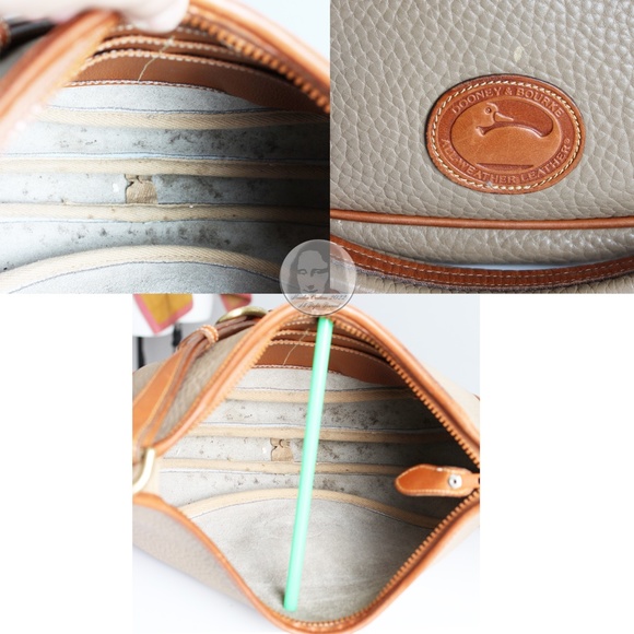 Vintage Dooney & Bourke Bag Large Crescent Sac Hobo AWL R83 Taupe British Tan - Picture 13 of 13